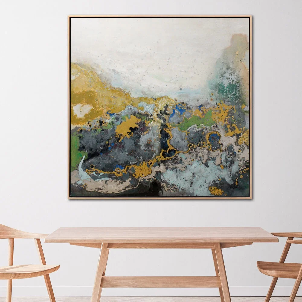 Gold Dalgalar Siparişe Özel Soyut Yağlı Boya Tablo