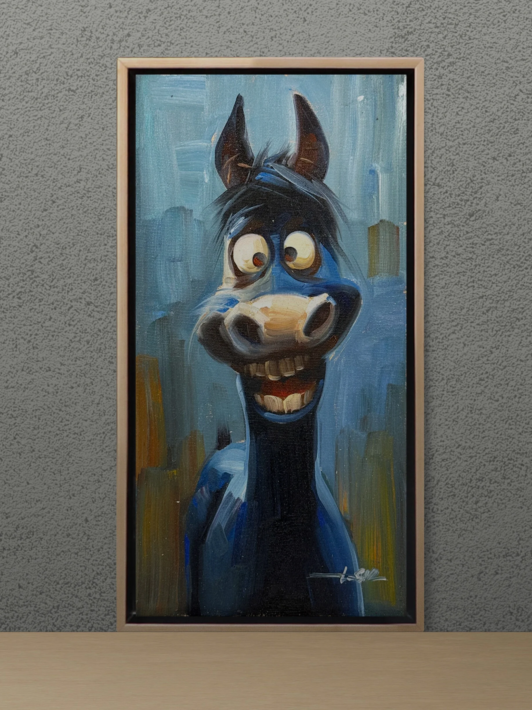 The Excited Donkey Oil Painting