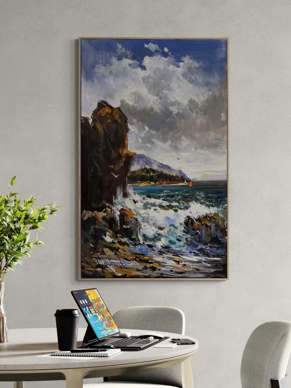 Işığın Kıyısında Yağlı Boya Tablosu