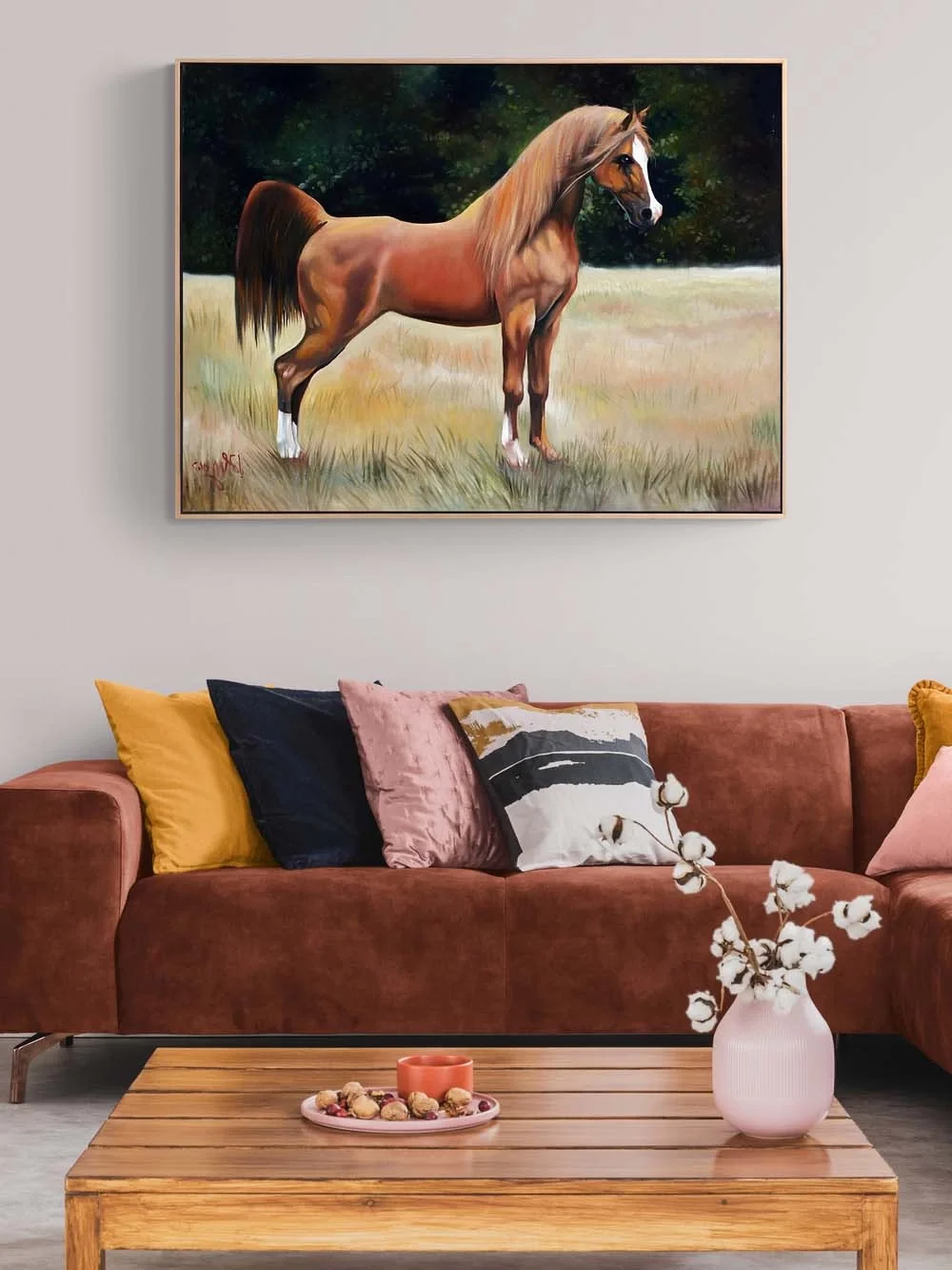 Brown Horse Oil Painting | Simurg Art Gallery