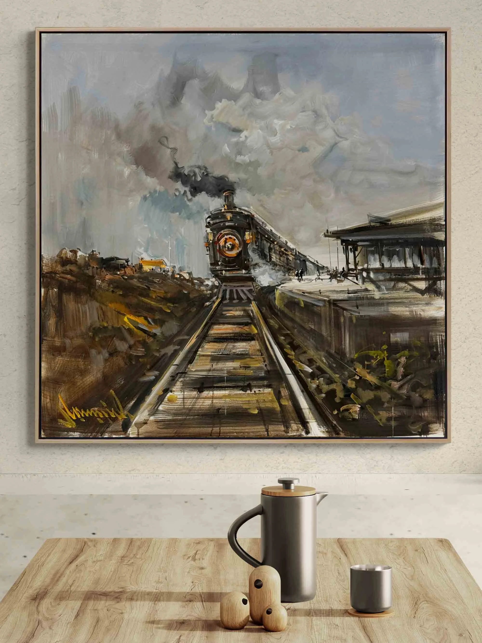 Kara Tren Yağlı Boya Tablosu