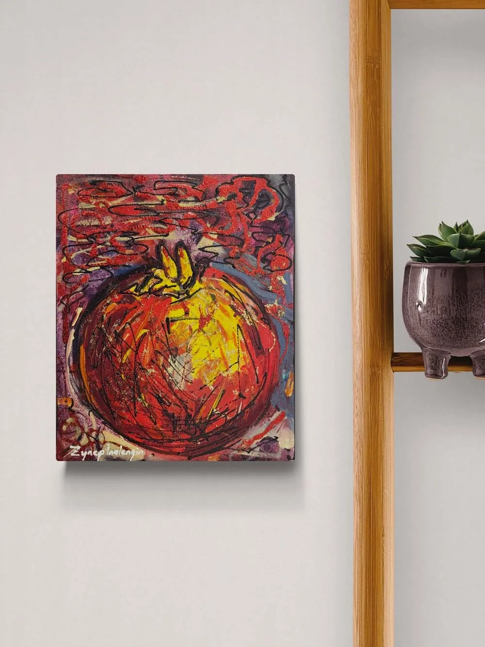 Kırmızı Bir Sır Yağlı Boya Tablosu