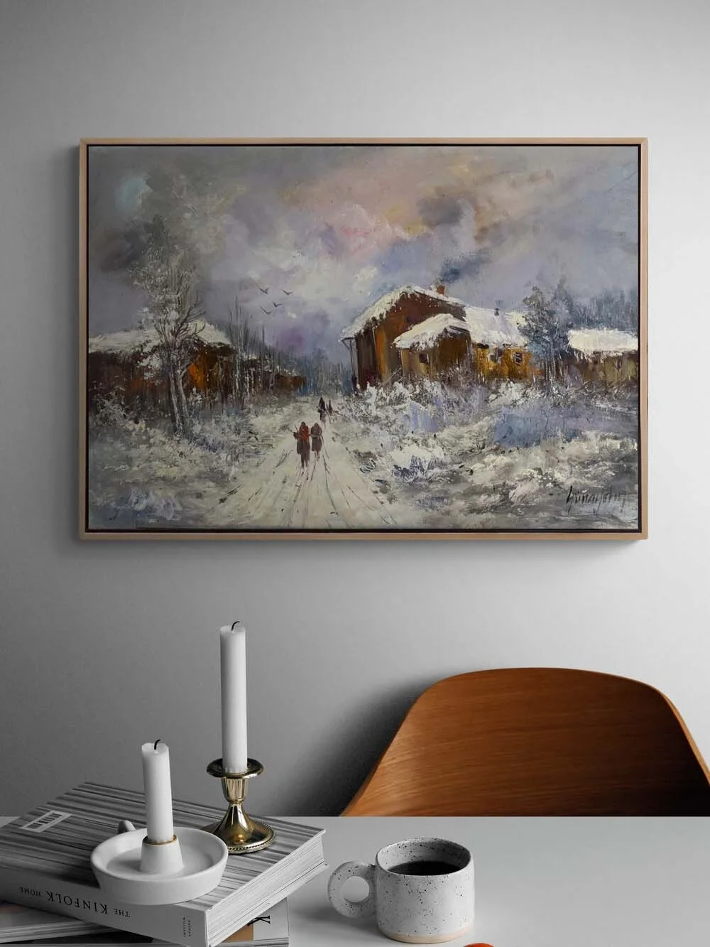 Silence Walking into Winter Oil Painting