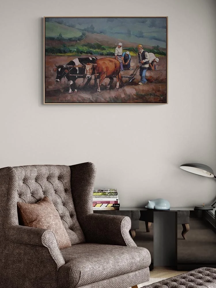 Köydeki Çiftçi Yağlı Boya Tablosu