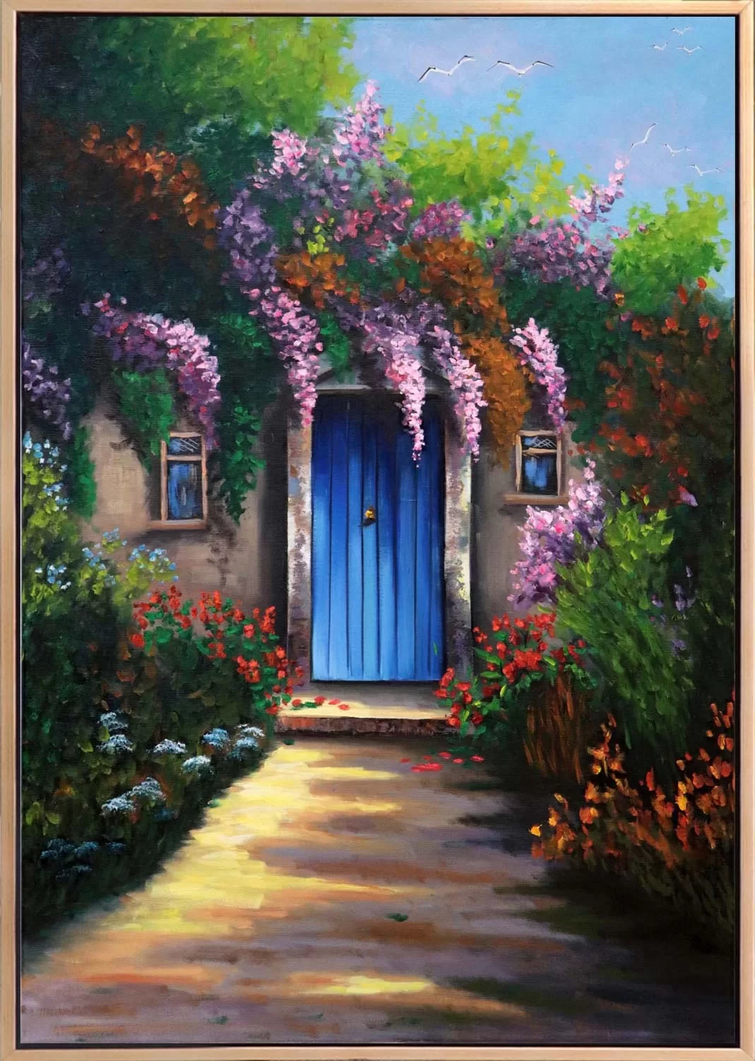 Lilacs in front of the Door Oil Painting