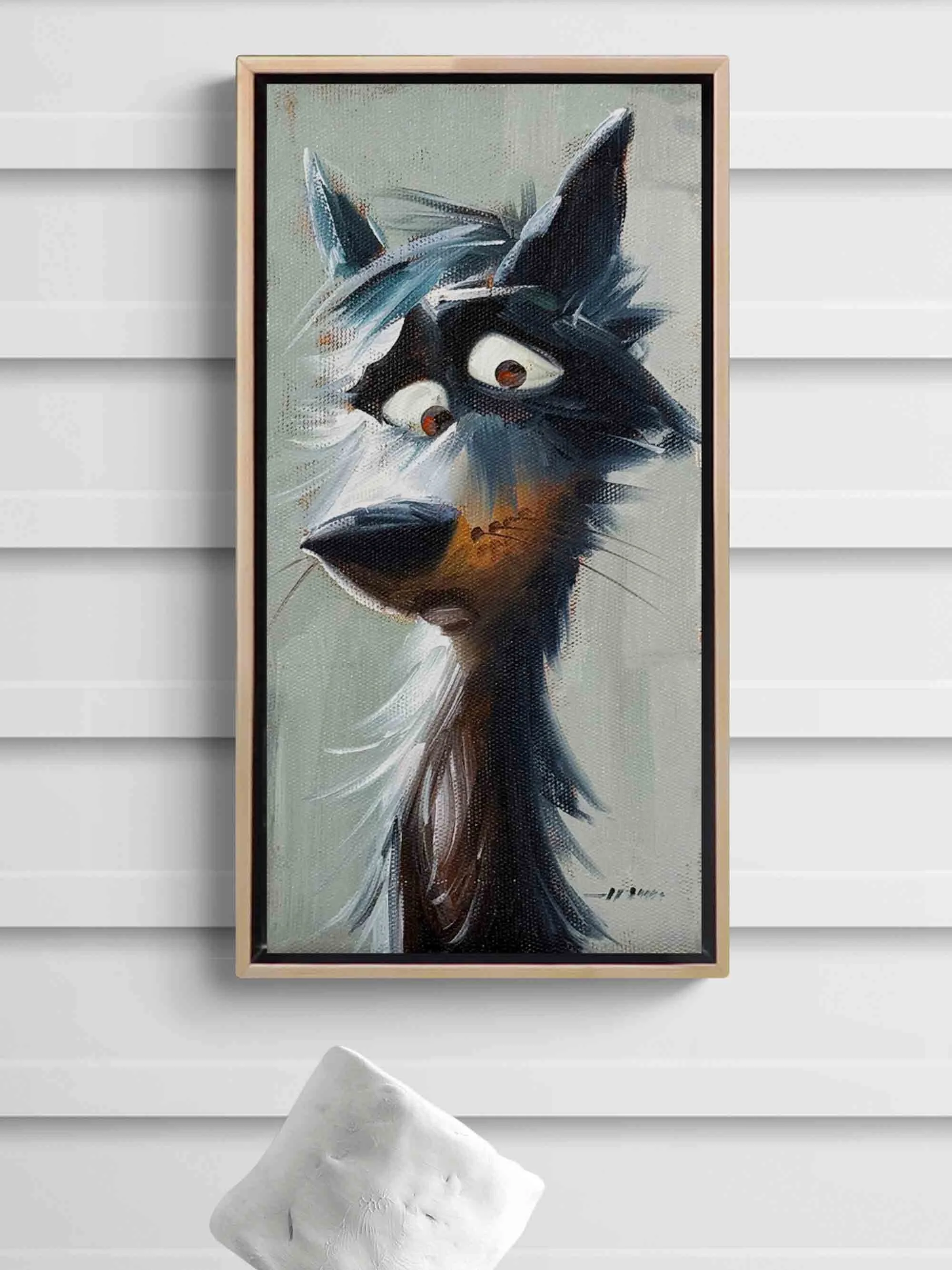 The Shy Dog Oil Painting