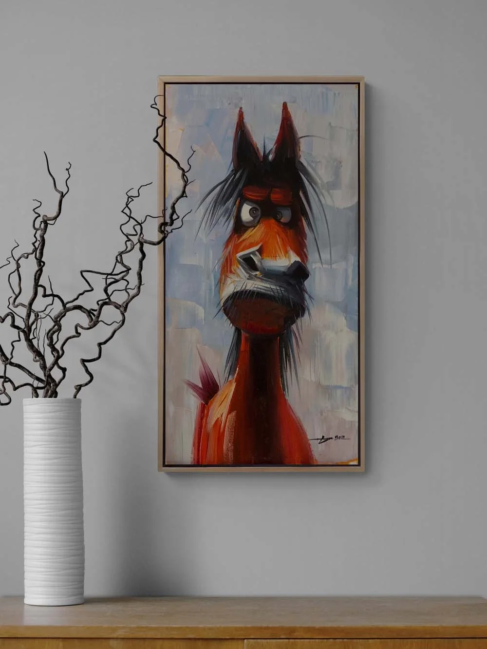 Meraklı At Yağlı Boya Tablosu