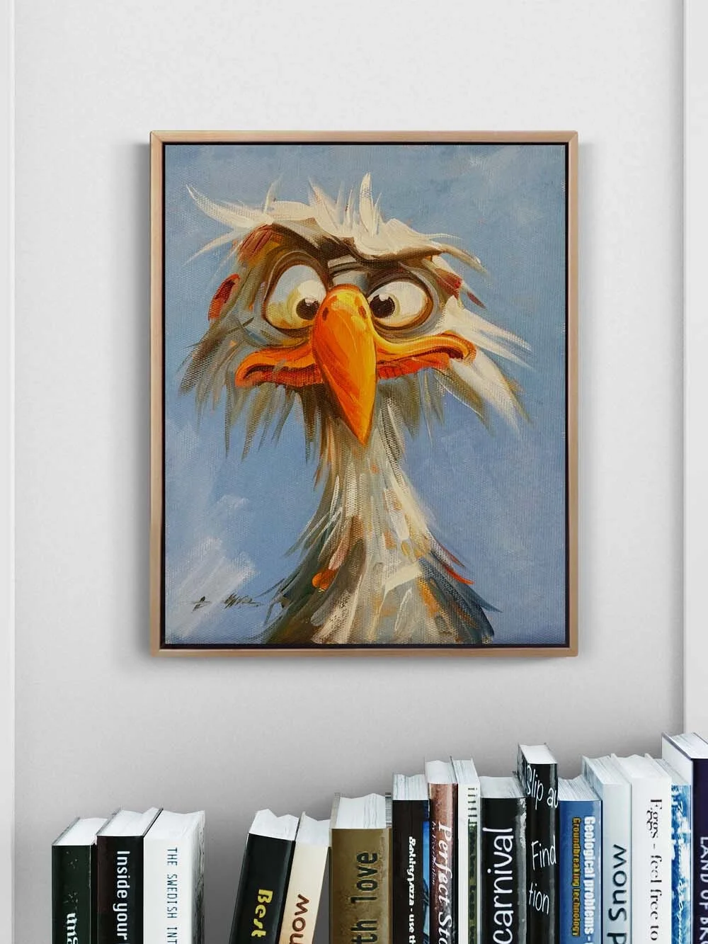 Meraklı Kuş Yağlı Boya Tablosu