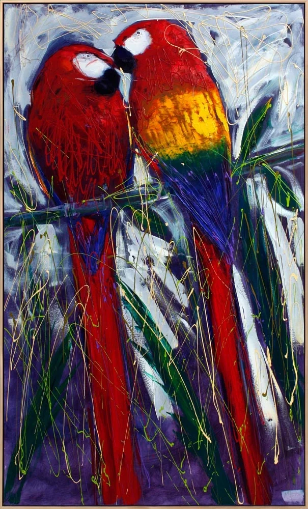 Papağanlar Yağlı Boya Tablosu