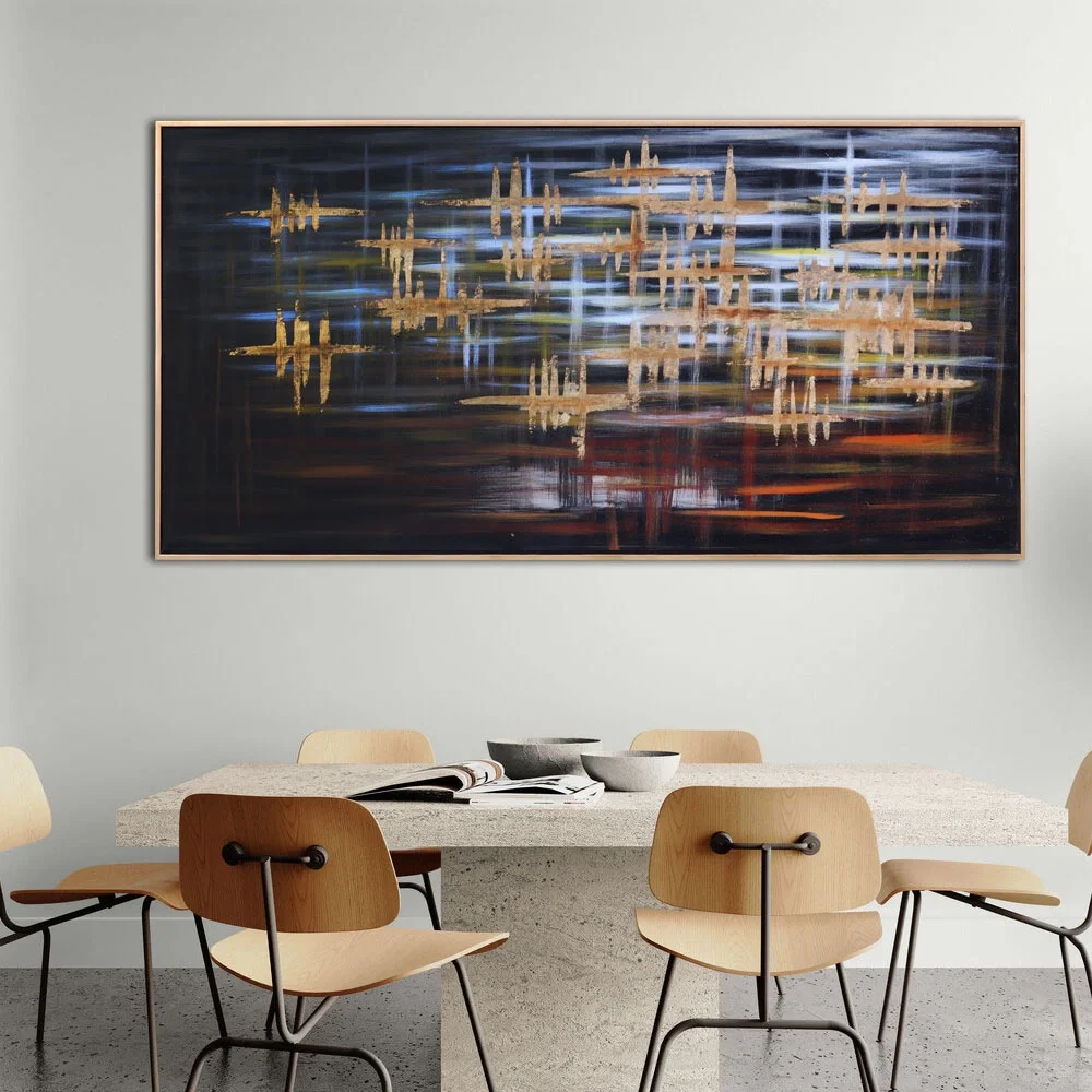 Renklerin Ritimi Siparişe Özel Soyut Yağlı Boya Tablo