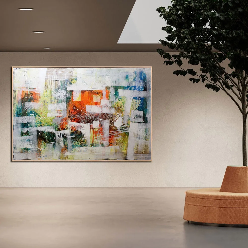 Renkli Doku Siparişe Özel Soyut Yağlı Boya Tablo
