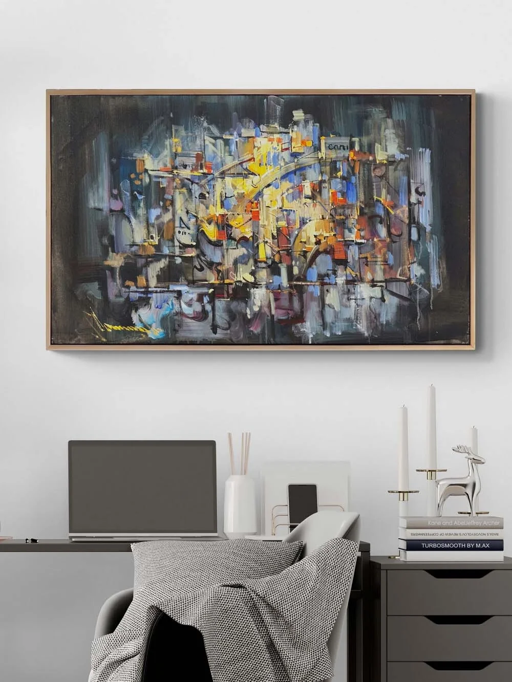 Ritmik Nesneler Yağlı Boya Tablosu