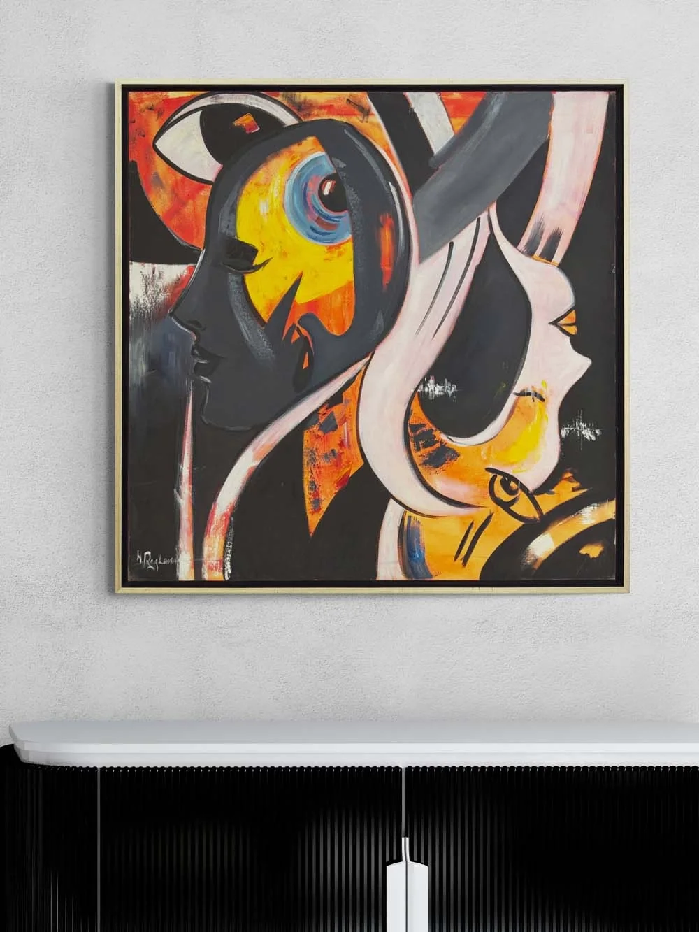 Ritmik Silüet Yağlı Boya Tablosu