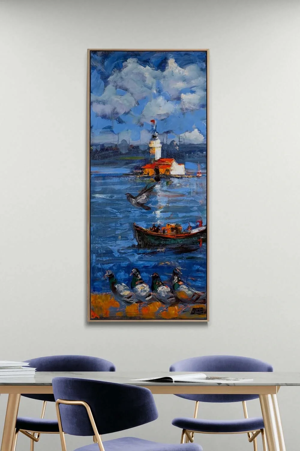 Maidens Tower on Dream Island Oil Painting | Simurg Art Gallery