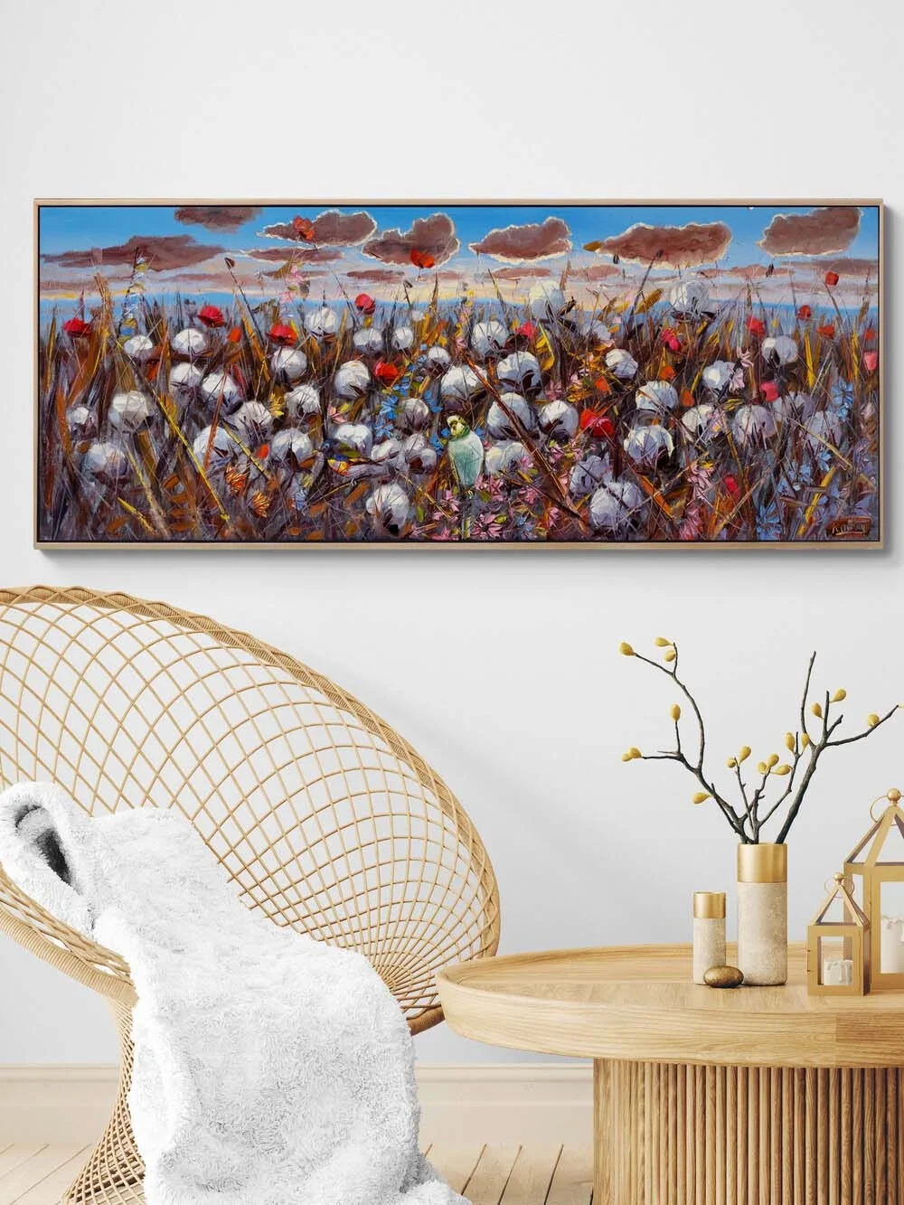 Rüzgarın Topladığı Pamuk Yağlı Boya Tablosu