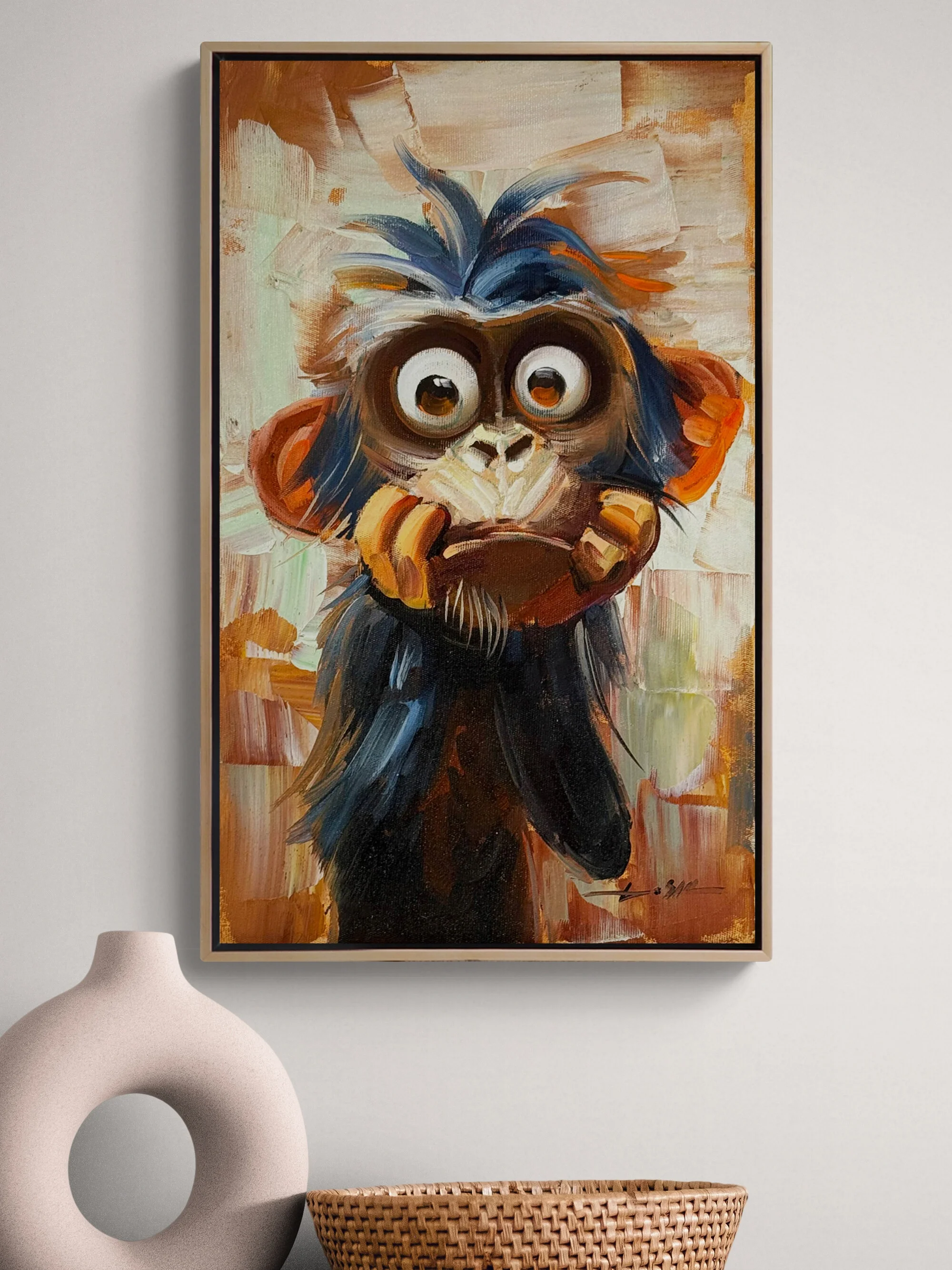 The Surprised Monkey Oil Painting