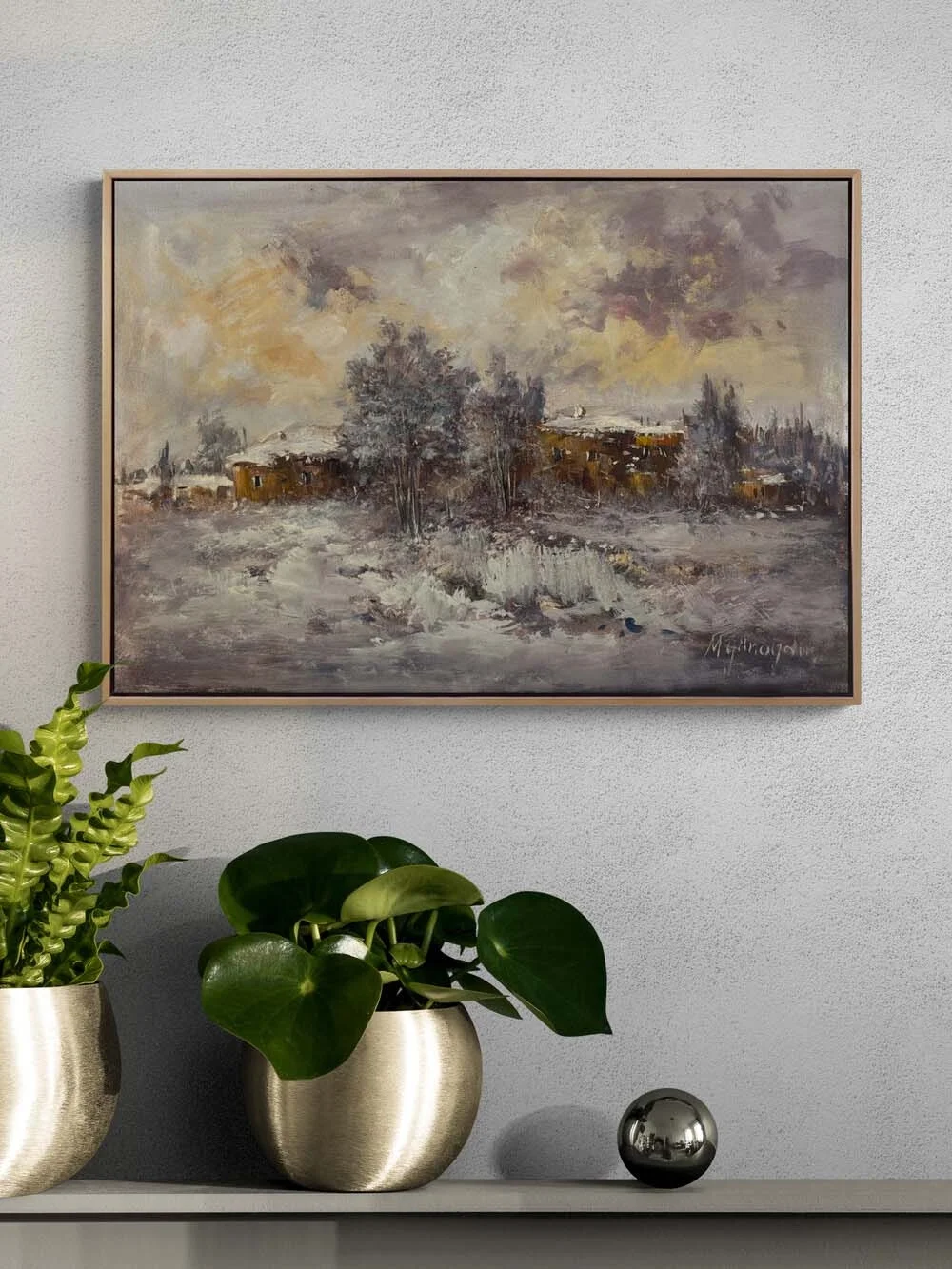 Silent Winter Road Oil Painting