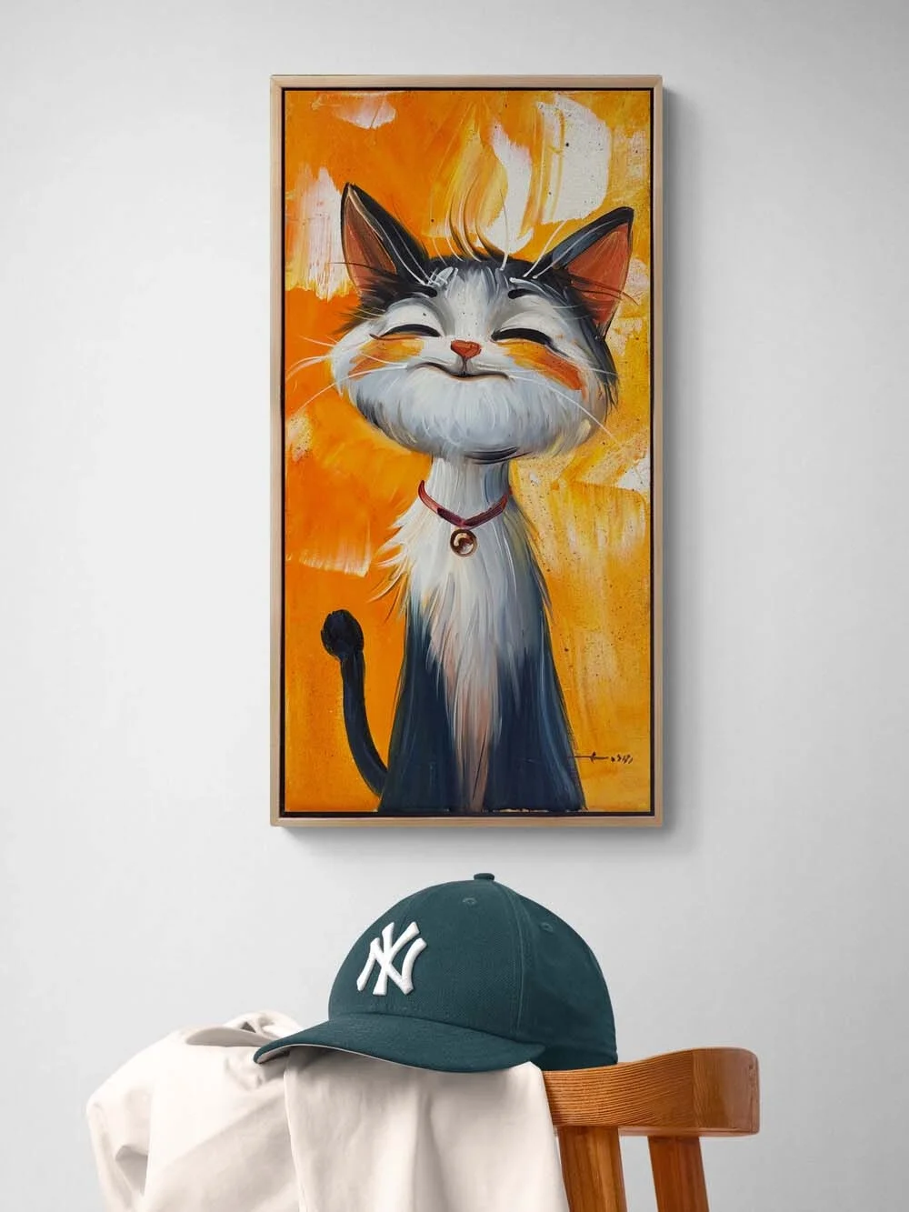 Sevimli Kedi Yağlı Boya Tablosu