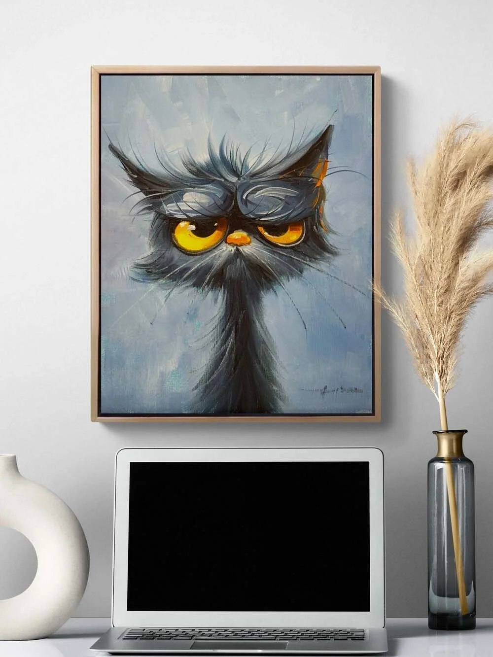 Somurtkan Kedi Yağlı Boya Tablosu