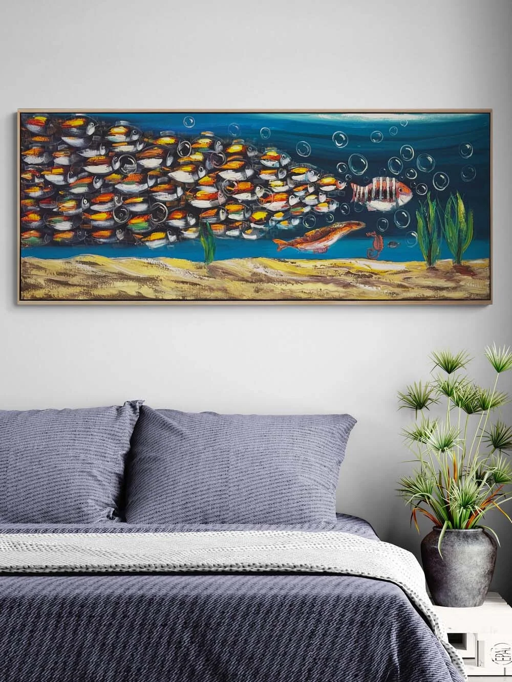 Su Altı Bahçesi Yağlı Boya Tablosu