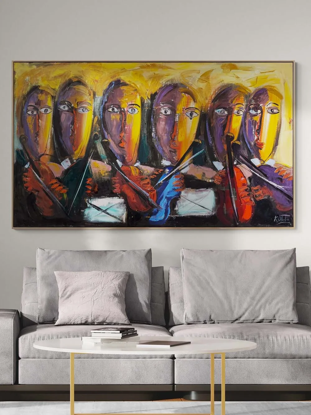 Yüzlerin Senfonisi Yağlı Boya Tablosu