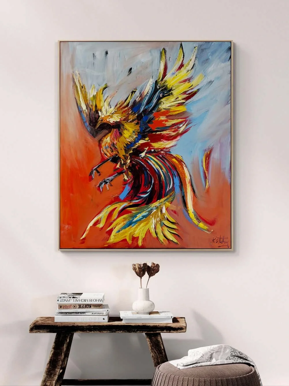 Wisdom Bird of Time Oil Painting | Simurg Art Gallery