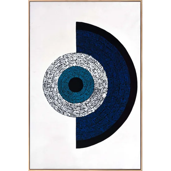 Nazar Boncuğu Meşk Yağlı Boya Hat Tablosu