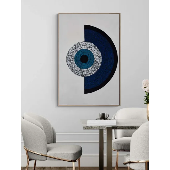 Nazar Boncuğu Meşk Yağlı Boya Hat Tablosu