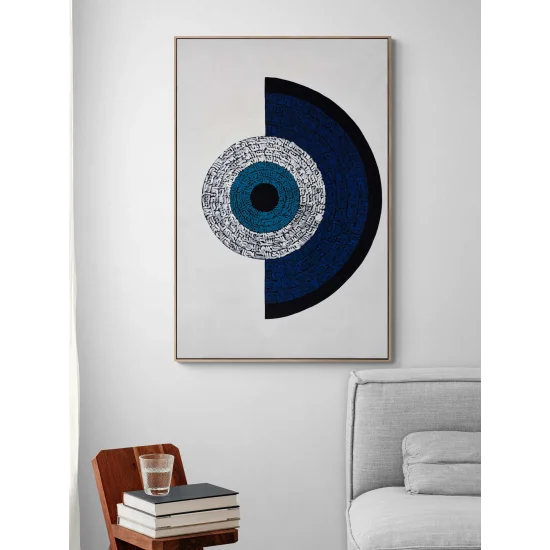 Nazar Boncuğu Meşk Yağlı Boya Hat Tablosu