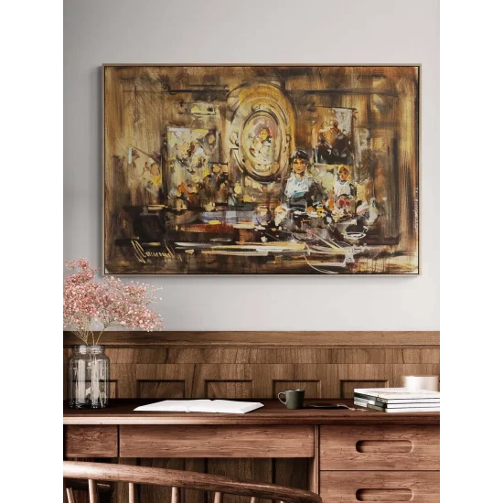 Eski Evde Bir An Yağlı Boya Tablosu