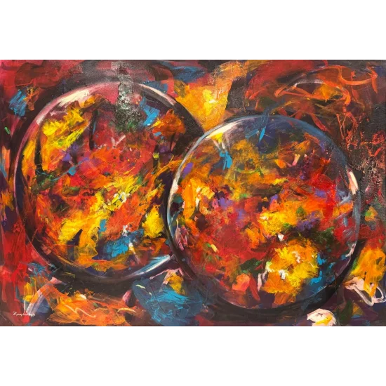 Rengarenk Çeper Yağlı Boya Tablosu