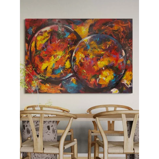 Rengarenk Çeper Yağlı Boya Tablosu