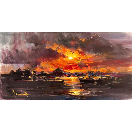 As the Sun Sets over the Golden Horn Oil Painting