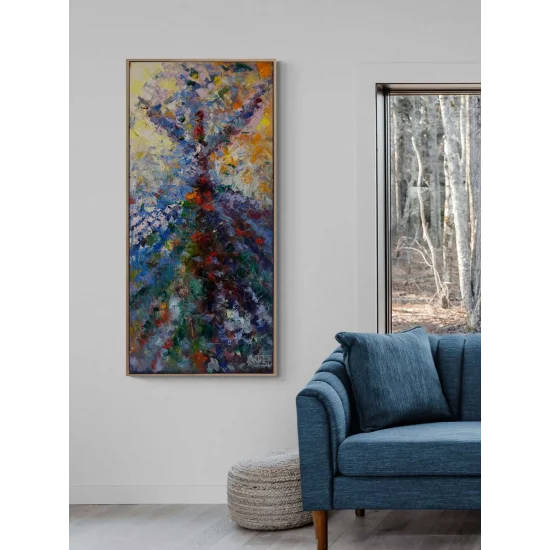 Aşk ile Dönen Semazen Yağlı Boya Tablosu