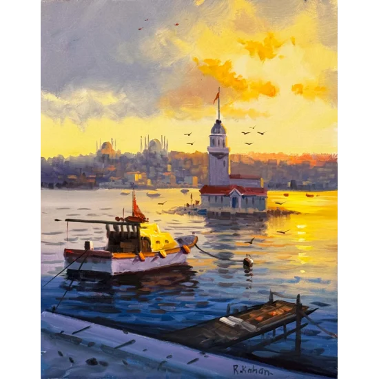 Salacakta Gün Sonu Yağlı Boya Tablosu