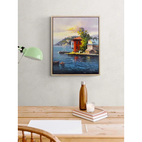 Boğaz Manzarası Yalılar Yağlı Boya Tablosu