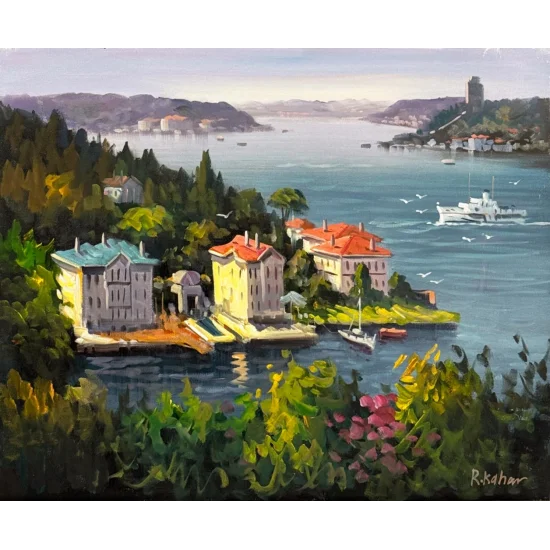 Yalıların Arasında Gün Yağlı Boya Tablosu