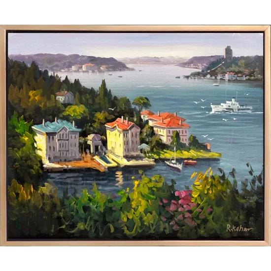 Yalıların Arasında Gün Yağlı Boya Tablosu