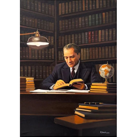 Mustafa Kemal ve Gece Yağlı Boya Tablosu