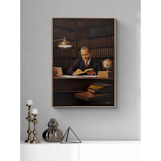 Mustafa Kemal ve Gece Yağlı Boya Tablosu