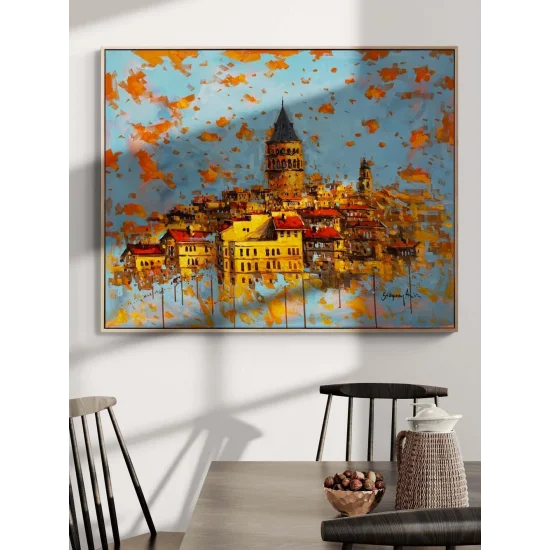 Galatadan Manzarası Yağlı Boya Tablosu