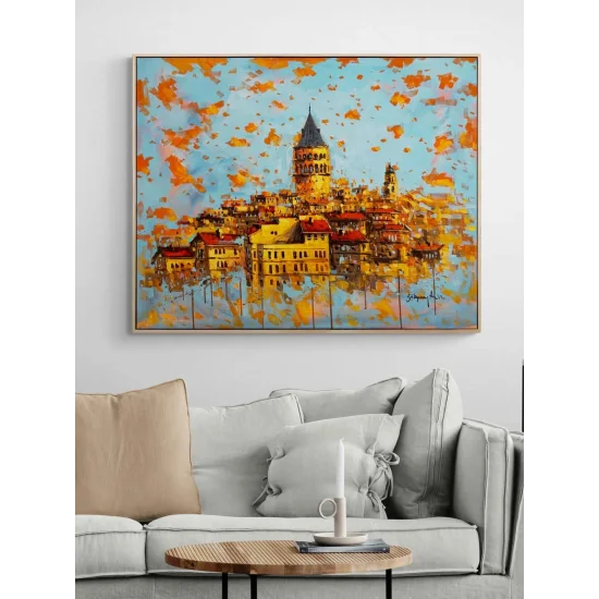 Galatadan Manzarası Yağlı Boya Tablosu