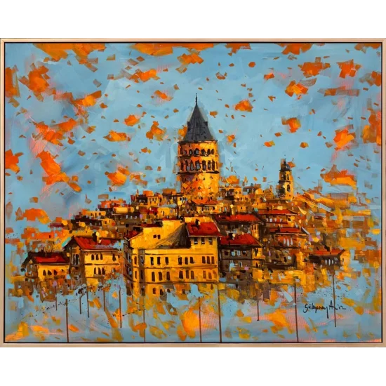 Galatadan Manzarası Yağlı Boya Tablosu