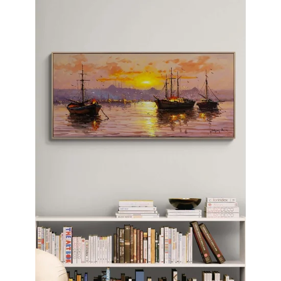 Boğazda Güneşin Vedası Yağlı Boya Tablosu