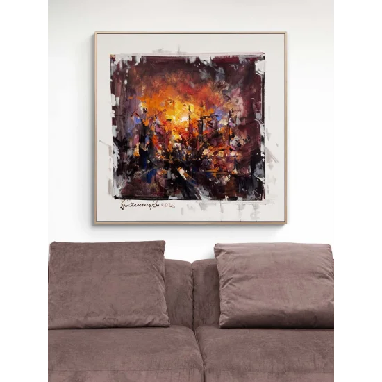 Bir Şehrin Rüyası Yağlı Boya Tablosu