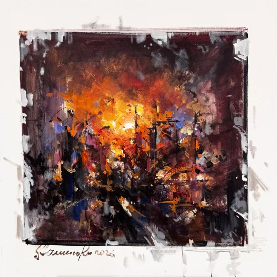 Bir Şehrin Rüyası Yağlı Boya Tablosu