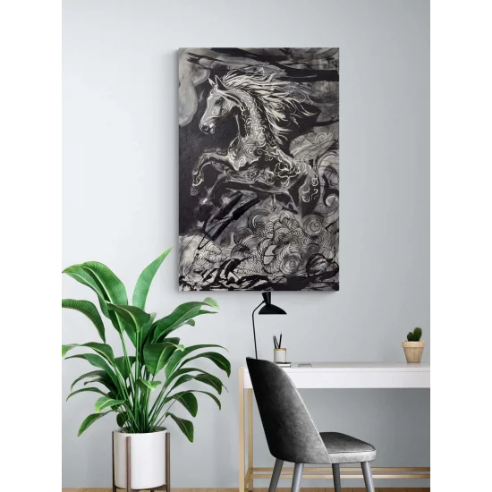 Zamanı Aşan At Yağlı Boya Tablosu