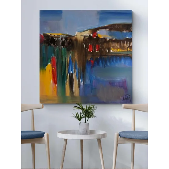 Sessiz Şehrin Yankısı Yağlı Boya Tablosu