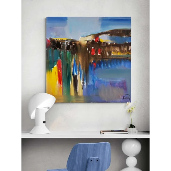 Sessiz Şehrin Yankısı Yağlı Boya Tablosu