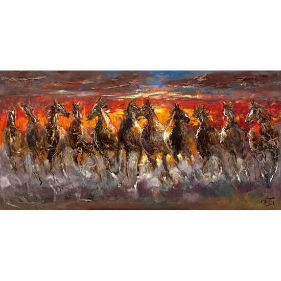Those Running Toward Freedom Oil Painting